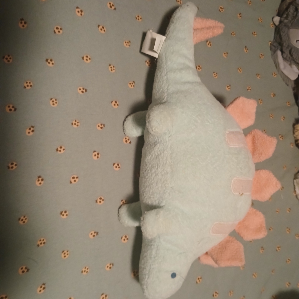 Cloud Island Mint and Peach Dinosaur Stuffed Animal - Picture 2 of 4